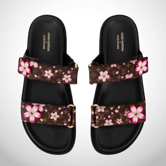 NEW Louis Vuitton x Murakami CHERRY BLOSSOM Sunset Flat Comfort Mule Sandals 39 - Picture 1 of 14